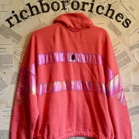 Free People Movement Away We Go Half Zip Pullover Iridescent Striping Hibiscus - Picture 6 of 6